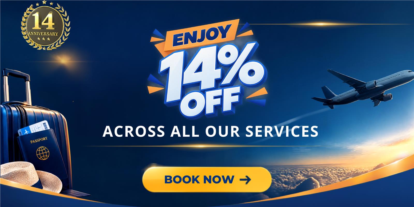 14 YEARS ANNIVERSARY DISCOUNT